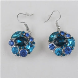 Aqua & Blue Multi-Crystal Drop Earrings - VP's Jewelry