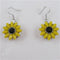 Bright Yellow & Black Sunflower Drop Earrings - VP's Jewelry