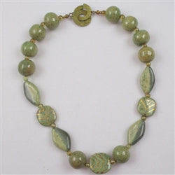 green socially aware Kazuri necklace