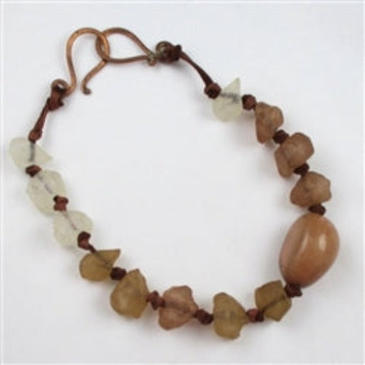 Chunky Tagua Nut Necklace with Golden Light Brown Nugget Beads - VP's Jewelry