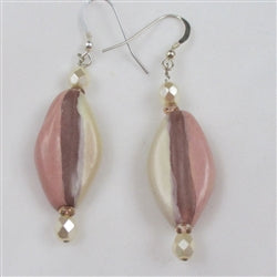 Kazuri Earring made with Pink African Flag Beads - VP's Jewelry