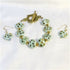 Buy aqua & gold Kazuri bracelet & earrings that are one of a kind