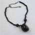 Statement Bead Necklace in Black Tagua Nut Beads Eco_friendly - VP's Jewelry  