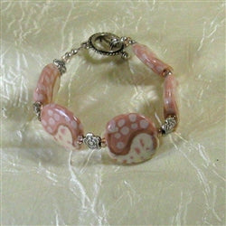 Pink Fair Trade Bead Kazuri Bracelet