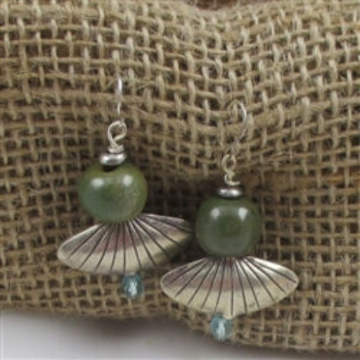 Fair trade Kazuri Earrings with sea motif