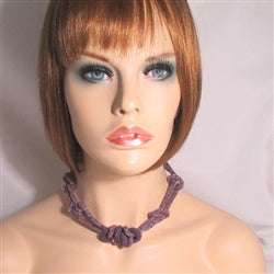 Elegant Necklace in Knotted Lilac Seed Beads - VP's Jewelry
