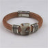 Natural Leather Bracelet with Handmade Ceramic Focus - VP's Jewelry 