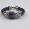 Purple Genuine Leather Bracelet with Handmade Ceramic Focus - VP's Jewelry 