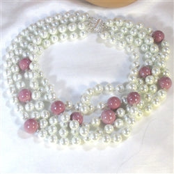 Big Bold Statement Pearl Necklace 5 Strands - VP's Jewelry