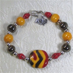 Buy Buttercup red and black fair trade bead Kazuri bracelet