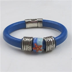 Royal Blue Starfish Leather Cord Bracelet - VP's Jewelry