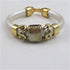 Leather Bracelet Pearlized White and Gold Regaliz - VP's Jewelry