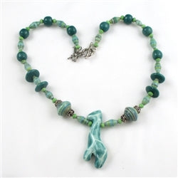 Buy Handmade Aqua Giraffe Fair Trade Bead Necklace
