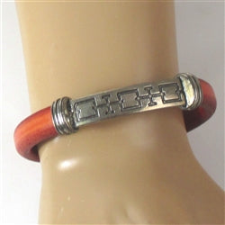 Leather Cord Bracelet for a Man in Rust Leather - VP's Jewelry
