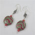 green & pink handmade fair trade Kazuri earrings