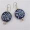 Unique fair trade Kazuri bead earrings in navy blue