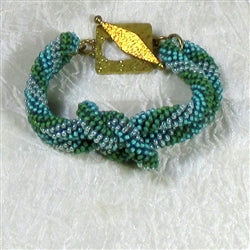 Beaded Bangle Bracelet in Shades of Green - VP's Jewelry