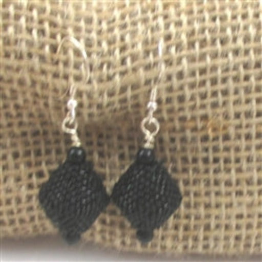 Elegant Black Beaded Bead Earrings with Onyx Accents - VP's Jewelry