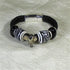 Black Braided Leather Bracelet Large Kazuri Bead & Elepahnt Accents - VP's Jewelry