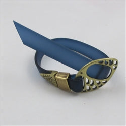 Dark Blue Bracelet Soft Supple Vinyl Cord Buckle Style - VP's Jewelry