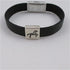 Buy black leather bracelet for a woman with horse focus