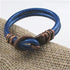 Metallic Blue and Copper Leather Cord Bracelet - VP's Jewelry