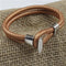 Camel Round Leather Cord Bracelet - VP's Jewelry