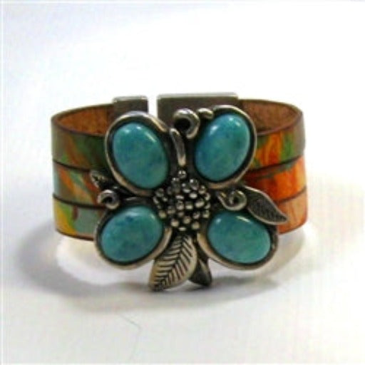 Bold Statement Cuff Leather Bracelet in a Kaleidoscope of Color - VP's Jewelry 