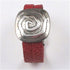 Cuff Bracelet In Red Leather With Big Focus - VP's Jewelry