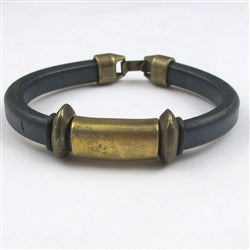 Man's Navy blue Regaliz Leather Brcelet - VP's Jewelry