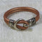 Round Leather Bracelet in Camel Unisex - VP's Jewelry