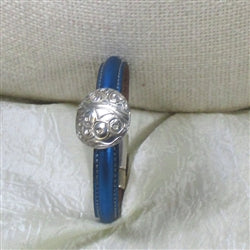 Regaliz Leather Bracelet in Metallic Blue Licorice Leather - VP's Jewelry