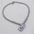 Silvery Handmade Artisan Glass Bead Lampwork Pendant Necklace  - VP's Jewelry