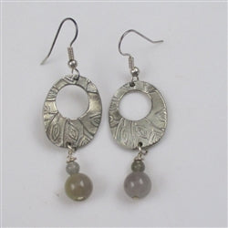Handmade gemstone and pewter earrings