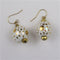 Pearl White and Gold Kazuri Earrings - VP's Jewelry