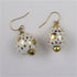 Pearl White and Gold Kazuri Earrings - VP's Jewelry