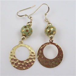 Handmade Green and Gold Kazuir Earrings - VP's Jewelry
