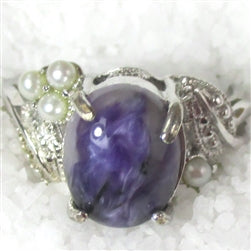 Woman's Purple Gemstone Fashion Right Hand  Ring