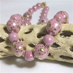 Luxurious Pink Kazuri Beaded Necklace Fair Trade Beads - VP's Jewelry