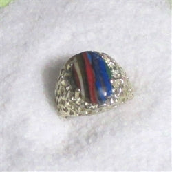 Man's Gemstone Rainbow Calsilica Ring Size 10 - VP's Jewelry