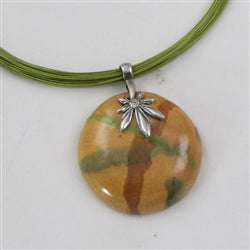 Handmade Fair Trade Kazuri Pendant on Multi-strand Peridot Necklace - VP's Jewelry