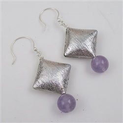Cape Amethyst and Pewter Earring Handcrafted - VP's Jewelry