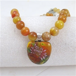 Orange Gemstone Necklace Handmade Pendant - VP's Jewelry