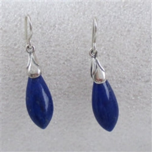 Deisgner Cut Lapis Lazuli Teardrop Earrings - VP's Jewelry