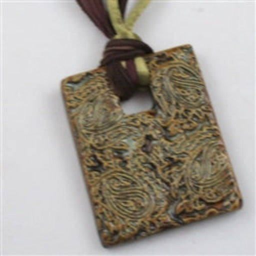 Brown Fair Trade Swazi Pendant on Silk Necklace - VP's Jewelry