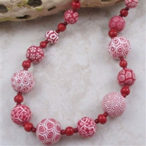 Red & White Handmade Fair Trade Bead Necklace - VP's Jewelry
