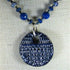 Blue Swazi Pendant Necklace with Handmade Polymer Clay Accents. - VP's Jewelry