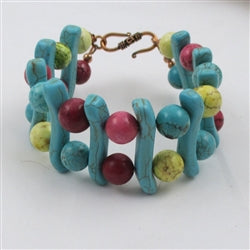 Handcrafted Dyed Howlite Cuff Bracelet - VP's Jewelry