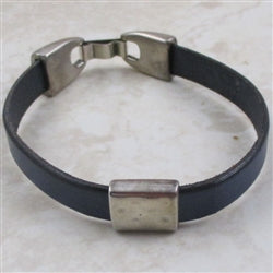 Men's Navy Flat Leather Bracelet - VP's Jewelry