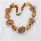 Sassy Swirl Handmade Bead Necklace in Brown and Gold - VP's Jewelry